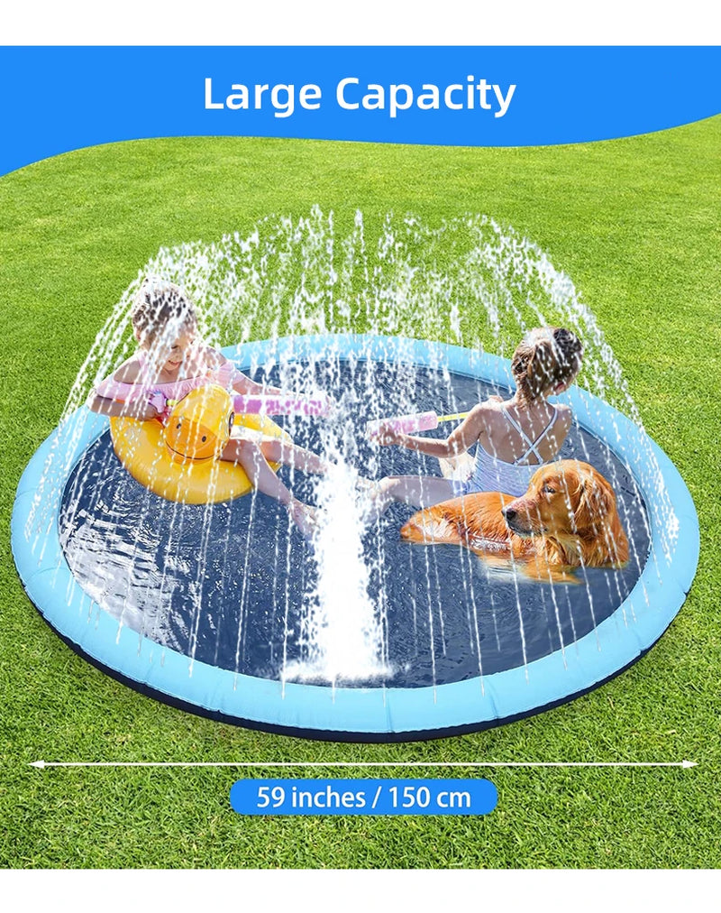 Inflatable Water Spray Pool Splash Pad Summer Outdoor Backyard Sprinkler Play Mat for Kids Dogs