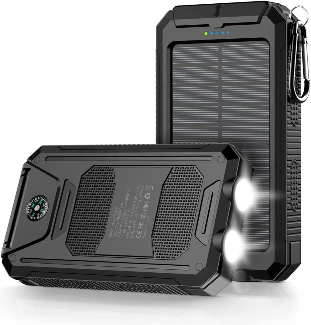 200000Mah Solar Power Bank Pack Waterproof 2USB LED Battery Charger Phone